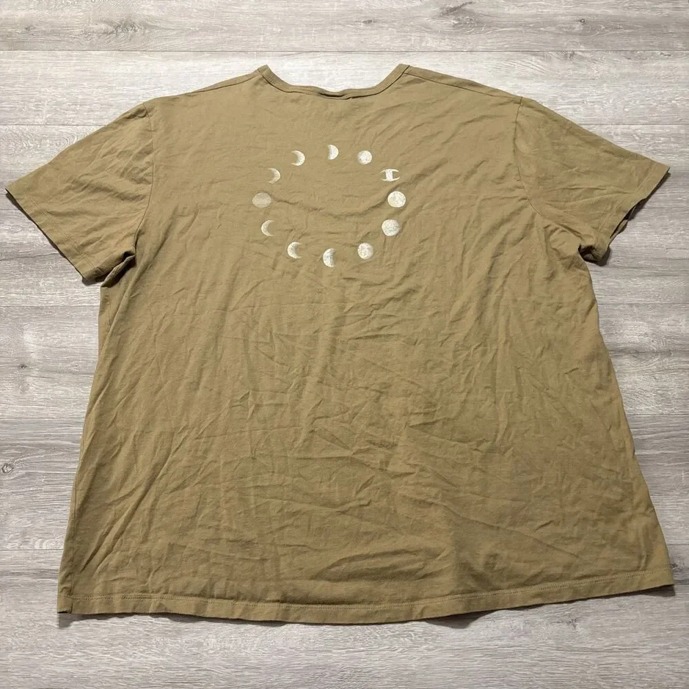Champion Men’s 2XL Brown Moon Phase Graphic T-Shirt Short Sleeve Logo Tee - Picture 5 of 7